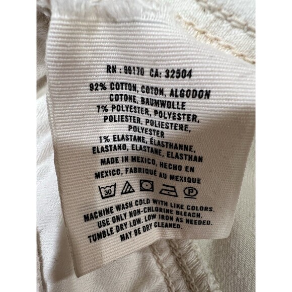 Pilcro Serif Skinny Ankle Zip Moto Jeans Pants  Ivory ANTHROPOLOGIE Size 29/8 - Picture 11 of 11